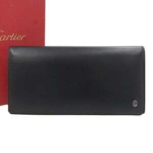 Cartier men's bi-fold wallet, leather, black.